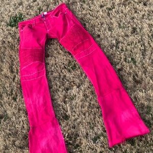 Skinny dyed stacked jeans